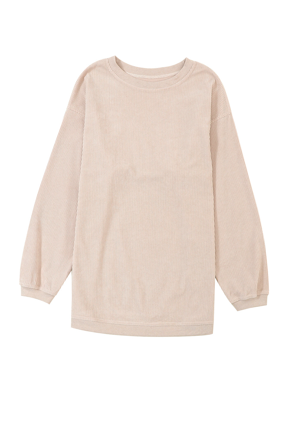 Apricot Ribbed Corduroy Oversized Sweatshirt