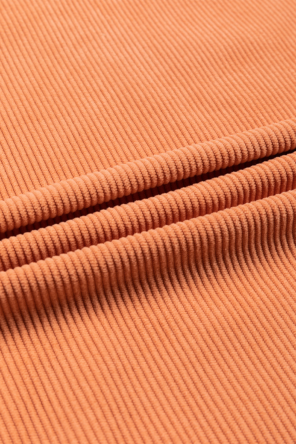 Orange Ribbed Corduroy Oversized Sweatshirt