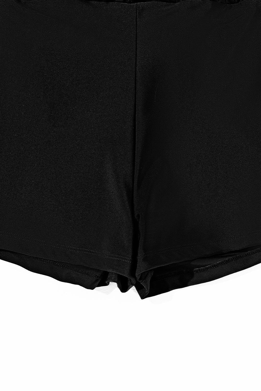 Black Frilly High Waist Petal Wrap Swim Shorts