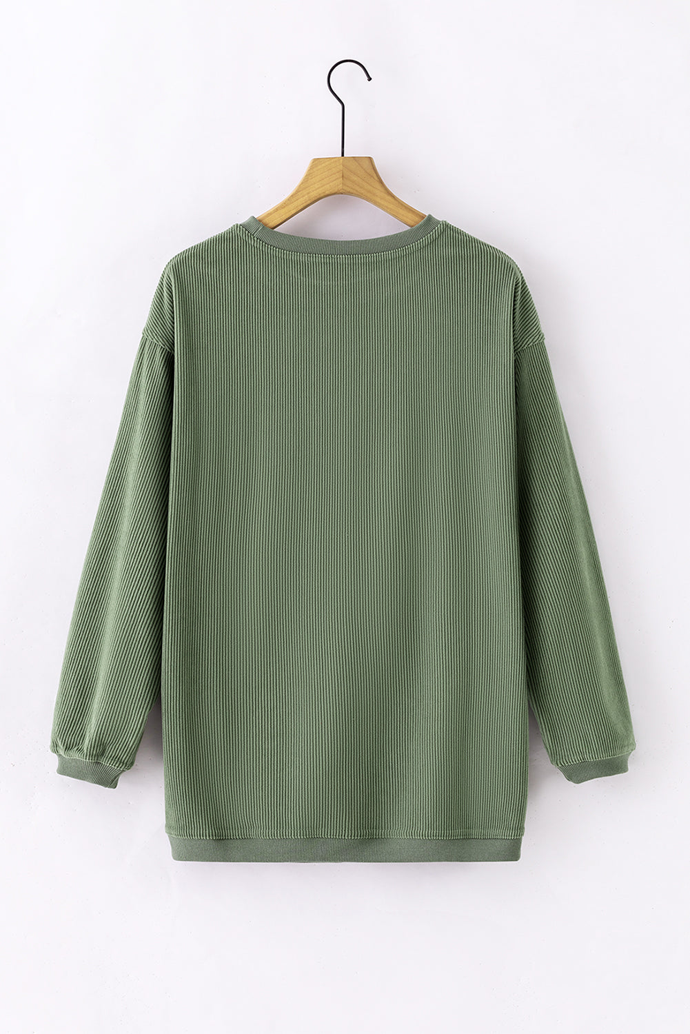 Grass Green Ribbed Corduroy Oversized Sweatshirt