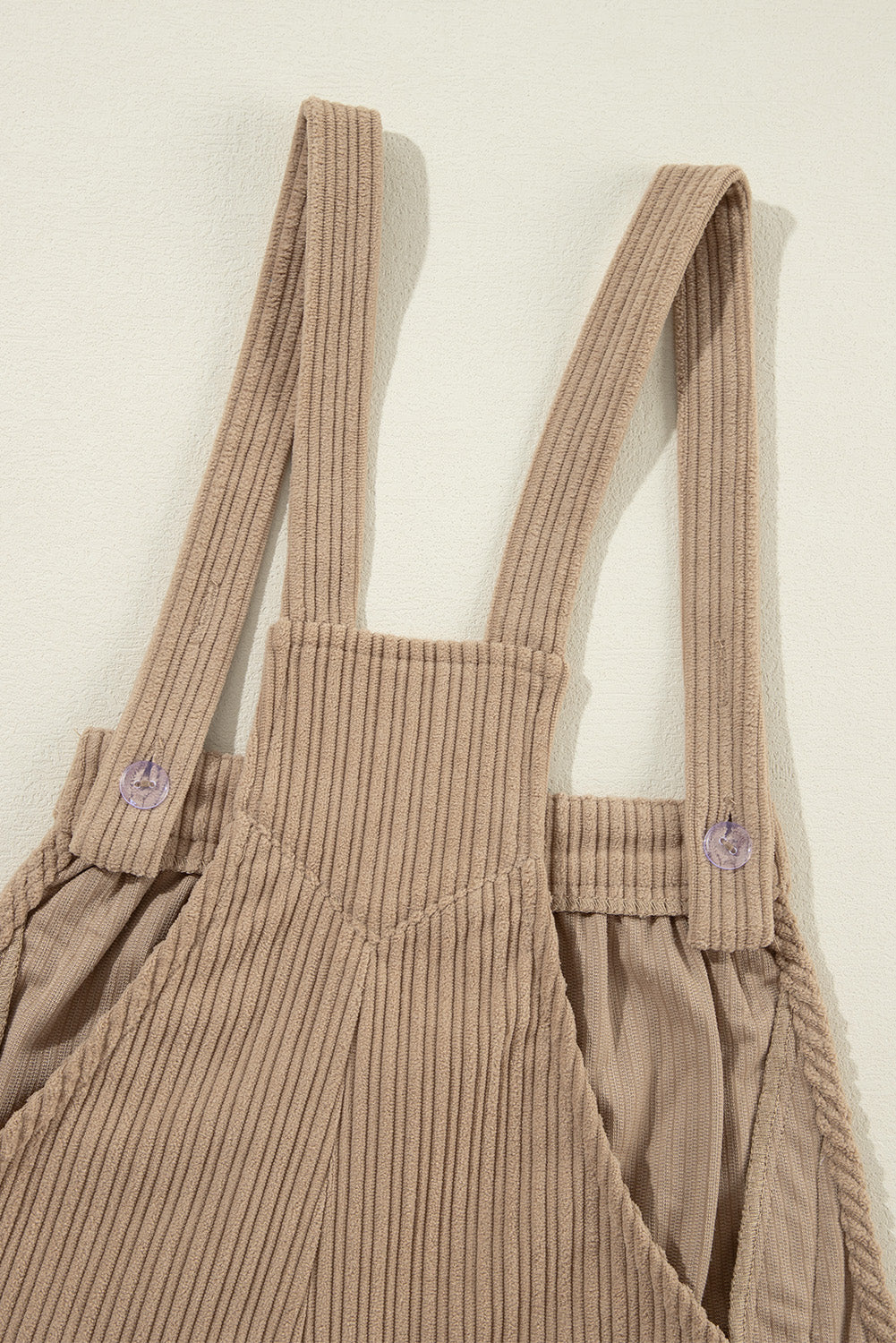 Gray Morn Solid Pocketed Loose Fit Corduroy Overall